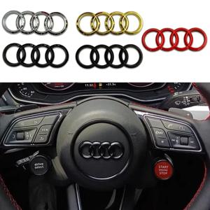 6CM 자동차 스티어링 휠 엠블럼 인테리어 RS4 Q7 A4L A1 A3 A5 A7 Q3 Q5 A6L A8L RS3 RS6 로고 스티커 데칼 자동차 액세서리