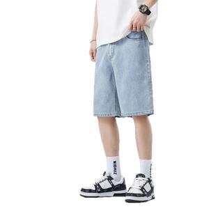 2025 남성용 헐렁한 청바지 반바지 캐주얼 루즈 피트 와이드 레그 데님 Jorts Y2K 빈티지 힙합 스케이트 보드 롱 Jorts 남성 streetwear