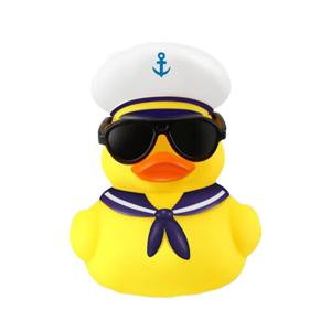 선글라스가 달린 1pcs 고무 오리, 크루즈 오리 노란색 오리 모자가 달린 미니 항해 삐걱거리는 오리 여름 크루즈