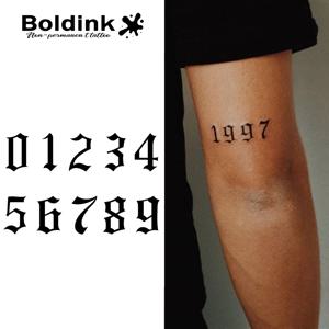 숫자 임시 문신, 15일까지 지속됩니다. 신기술 매직 방수 반영구적 스티커.