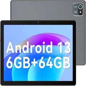 URAO 10인치 태블릿 안드로이드 13 6GB RAM 64GB ROM 128GB 확장 가능 5000mAh 쿼드 코어 HD IPS 디스플레이 5G WiFi 5MP + 8MP 듀얼 카메라