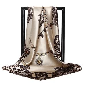 90*90cm Hijab 스카프 여성 패션 인쇄 실크 새틴 여성 럭셔리 브랜드 스퀘어 Shawls 머리 숙녀 bandanna 풀라 드 머플러 소녀