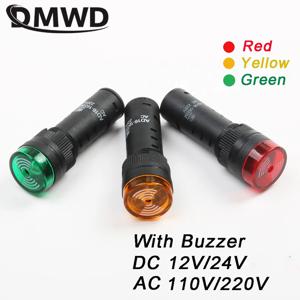 1Pcs AD16-16SM 16mm 12V 24V 110V 220V 플래시 신호등 빨간색 경고 부저 경고음 산업용 플라스틱 표시기 녹색 노란색