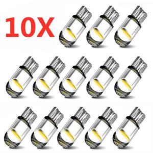10/2pcs W5W Led T10 자동차 빛 COB 유리 6000K 흰색 자동차 자동차 번호판 램프 돔 읽기 DRL 전구 스타일 12V 유니버설