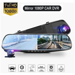듀얼 렌즈 자동차 DVR 미러 대시 캠, 야간 투시경, 전면 및 후면 170 각도 반전 카메라, 디지털 비디오 녹음기 백업, HD 1080P