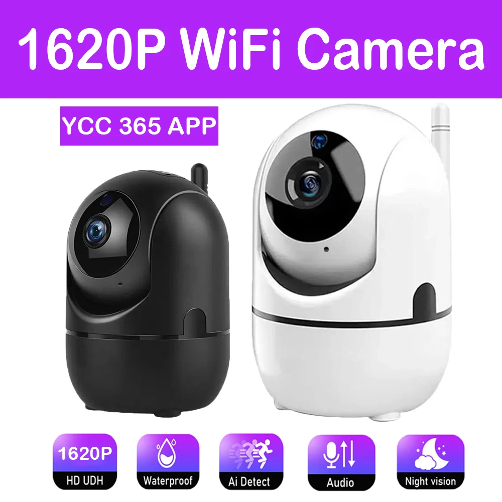 Wifi IP 카메라 YCC365 Plus 스마트 홈 자동 추적 1620P 전체 야간 투시경 네트워크 무선 CCTV 비디오 베이비 보안 카메라