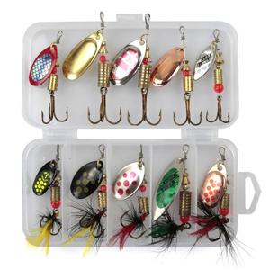 금속 스푼 스피너 낚시 미끼 10pcs 세트 Spoonbait Crankbaits 파이크 크로 셰 뜨개질 키트 인공 미끼에 대한 낚시 Wobblers