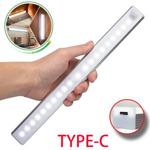 야간 조명 무선 LED 모션 센서 램프 USB 충전식 마그네틱 옷장 룸 옷장 주방 통로 튜브 감지기 전구