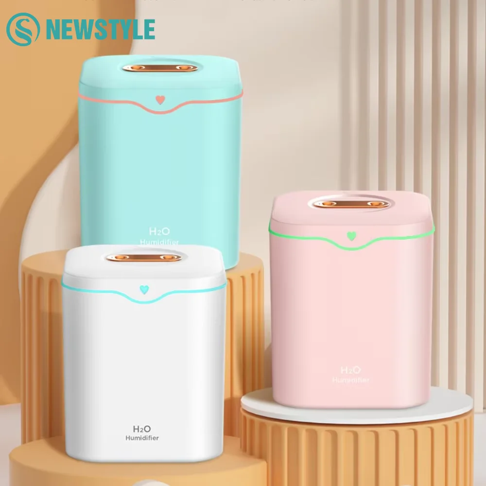 더블 스프레이 USB 공기 가습기 2000ML 대용량 물 탱크 에센셜 오일 아로마 테라피 기계 홈 오피스 공기 정화