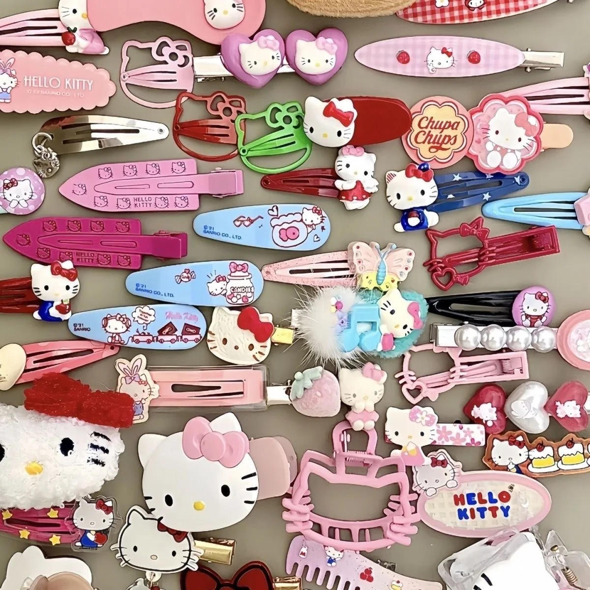 19Pcs 정장 헬로 키티 헤어 클립 머리핀 소녀 어린이 Cinnamoroll 헬로 키티 액세서리 머리핀 Bb 클립 소녀 선물