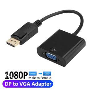 DisplayPort DP-VGA 어댑터 1080P 케이블 남성-여성 변환기 디스플레이 포트 PC 컴퓨터 노트북 HDTV 모니터 프로젝터