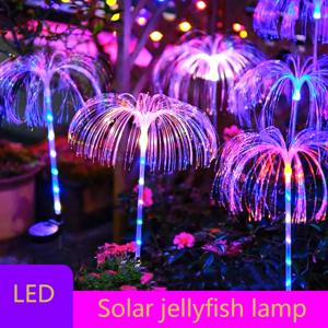 LED 태양 해파리 정원 조명 야외 방수 크리스마스 장식품 마당 발코니 잔디 장식 태양 광 발전 꽃 램프