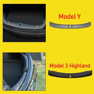 Tesla Model Y Juniper 2025 모델 3 하이랜드 리어 범퍼 가드 커버 주최자 매트 카고 패드 액세서리 용 트렁크 씰 프로텍터