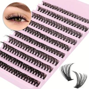 개별 속눈썹 8-16mm 200pcs 클러스터 속눈썹 자연 모양 혼합 트레이 DIY 속눈썹 확장 볼륨 속눈썹 클러스터 속눈썹 긴