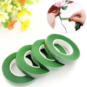 30 야드 12MM 꽃 줄기 테이프 코사지 단추 구멍 인공 꽃 수술 랩 꽃집 녹색 테이프 나일론 꽃 용품