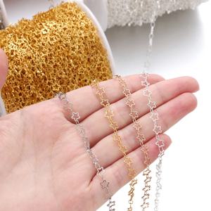 1/2 미터 별 모양 체인 DIY Neckalce 팔찌 쥬얼리에 대한 골드 컬러 구리 체인 용품 액세서리 만들기 도매