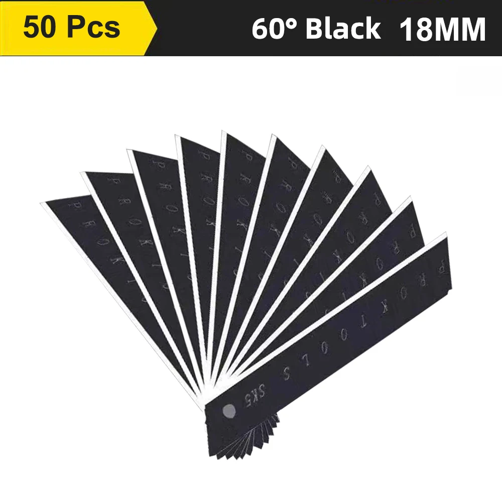 50Pcs/1Set SK5 Boxcutter 스냅 교체 블레이드 18mm 세라믹 아트 유틸리티 나이프 블레이드 샤프 Dropshipping 도매