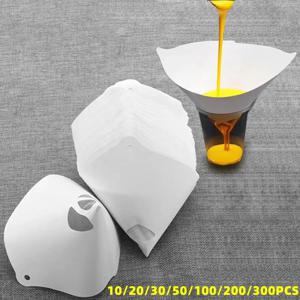 10x19 cm 페인트 필터 용지 100 마이크론 자동차 페인트 스프레이 메쉬 종이 필터 깔때기 스트레이너 일회용 원추형 스트레인 깔때기