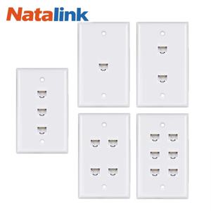 Natalink 1Pack Cat 6 이더넷 월 플레이트, 이더넷 월 플레이트 암-암 탈착식 Cat6/5/5e 이더넷 장치와 호환 가능
