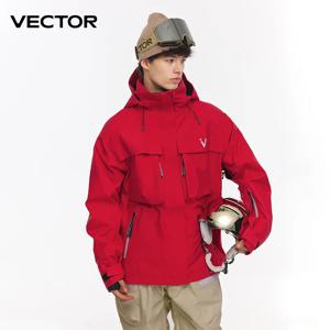 VECTOR 남녀공용 후드 스웨터, 두꺼운 보온 및 방수 스키 장비, 반사 트렌드 웨어, 세트