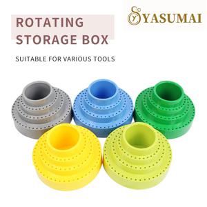 Yasumai 보석 보관 상자 액세서리 로타리 도구 드릴 비트 Bur 홀더 연삭 연마 휠 헤드 바늘 주최자