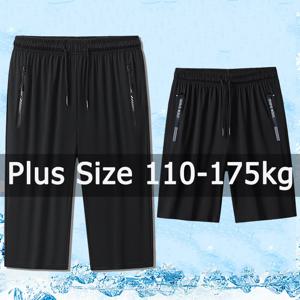 남성 캐주얼 반바지 스웨트 팬츠 플러스 사이즈 3/4 바지 쿼터 바지 110-175kg 1XL-7XL 느슨한 탄성 스포츠 바지 빅 사이즈 남성 의류