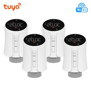 Tuya Wifi 온도 조절기 라디에이터 액추에이터 TRV 스마트 온도 조절 밸브 라디에이터 헤드 밸브 온도 컨트롤러 Alexa Google 홈