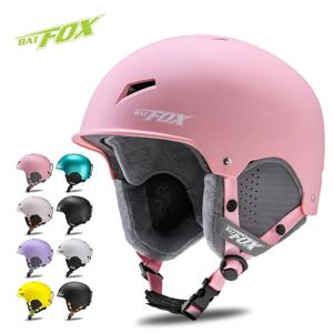 BATFOX 새로운 스키 헬멧 블루 하프 커버 충격 방지 안전 헬멧 스케이트 스노우 보드 스노 모빌 스케이트 보드 헬멧 크기 52-62cm
