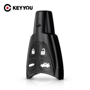 KEYYOU 스마트 키 쉘 케이스, 블레이드 없음, SAAB 93 95 9-3 9-5 WF 4 단추 키리스 엔트리 4 버튼