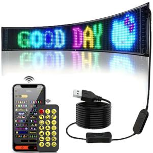 스마트 블루투스 LED 디스플레이 화면 RGB LED 모듈 기호 매트릭스 픽셀 LED 패널 스크롤 간판 광고 라이트 자동차 장식