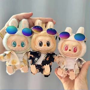 Labubu 인형 여름 해변 리조트 스타일 작업복 V1 V2 아이돌 봉제 인형 의류 15-17cm 유니버설 사이즈 인형 의류 액세서리