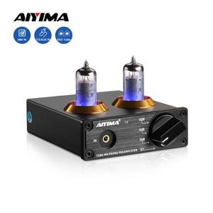 AIYIMA-HiFi 진공 6A2 튜브 MM 포노 프리 앰프 비닐 레코드 플레이어, 스테레오 튜브 프리 앰프 턴테이블 축음기 DIY 12V