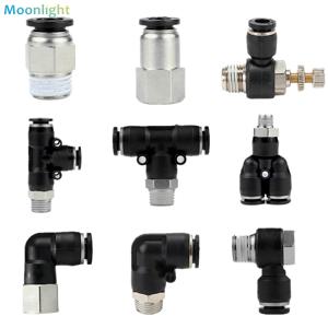 공압 공기 커넥터 피팅 PC/PCF/PB/PKB/PH/PL/PLF/PX/SL 4mm 6mm 8/10mm 나사 1/8 1/4 3/8 1/2 검정색 플라스틱 호스 피팅