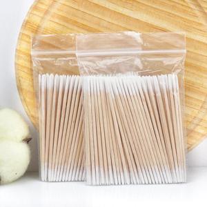 100/300 Pcs 일회용 초소형 면봉 브러시 린트 프리 마이크로 우드 메이크업 브러쉬 속눈썹 연장 접착제 제거 도구