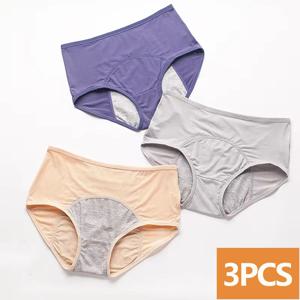 3 개/대 누출 방지 월경 팬티 여성 기간 속옷 섹시한 바지 생리 속옷 플러스 사이즈 방수 팬티