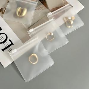 10PCS 투명 EVA 서리로 덥은 지퍼 가방 보석 포장 파우치 DIY 수제 귀걸이 목걸이 팔찌 스토리지 주최자