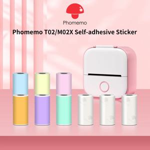 Phomemo 접착제 다채로운 열 스티커 용지 롤 T02/M02X 미니 휴대용 프린터 민트 그린/퍼플/오렌지 50mm x 3.5m 사용