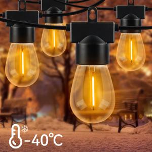 LED 야외 정원 조명, 스트링 동화 크리스마스 홈 장식, 카페 웨딩 거리 조명, 꽃줄, 15M, S14