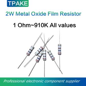 금속 산화물 필름 저항기 2Watt 2W 100/120/150/180/200/220/240/270/300/330/360/390/430/470/510/560/620/680/750/820/910K R E 옴