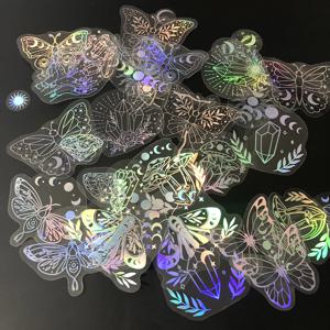 40pcs 홀로그램 반짝이 스티커 물병에 대 한 애완 동물 투명 한 반짝 이는 방수 장식 전사 술 Scrapbooking 노트북