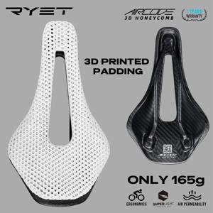 RYET 3D 인쇄 탄소 자전거 안장 MTB 도로 자전거 사이클링 좌석 자전거 초경량 안장 전체 탄소 쿠션 사이클링 부품