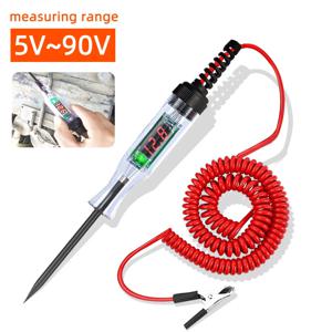 자동차 트럭 전압 회로 테스터 디지털 Led 긴 프로브 펜 전구 자동차 진단 도구 자동 수리 6V 12V 24V 36V 70V DC