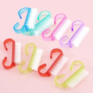 10Pcs 네일 브러쉬 색상 투명 플라스틱 깨끗한 브러쉬 손톱 액세서리 먼지 제거 아크릴 파우더 매니큐어 페디큐어 도구