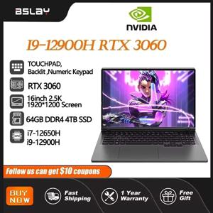 게이밍 노트북 16인치 인텔 코어 i9-12900H NVIDIA RTX 3060 6G 윈도우 11 64GB DDR4 4TB SSD WiFi5 BT5.2 휴대용 HD 카메라 노트북