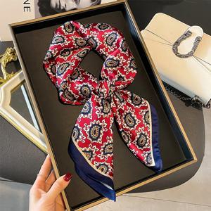 디자인 스퀘어 스카프 여성 캐슈 너트 꽃 럭셔리 Headscarf 인기 스타일 70X70CM 비치 스카프 사계절 실크 Hijab