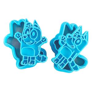 Bluey 만화 귀여운 작은 크리 에이 티브 케이크 금형 Bluey 빙고 고품질 플라스틱 비스킷 쿠키 금형 어린이를위한 선물 형성