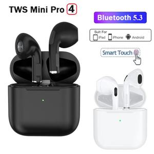TWS Pro4 블루투스 이어폰 무선 헤드폰 미니 스포츠 헤드셋 이어 버드 iPhone 용 음악 이어폰 Xiaomi Huawei Redmi