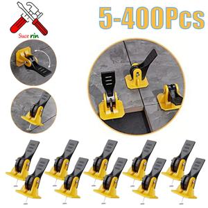 5-400pcs 바닥 타일 레벨링 시스템 클립 건설 도구 타일 레벨러 조절기 로케이터 스페이서 도자기 타일 벽용 세트