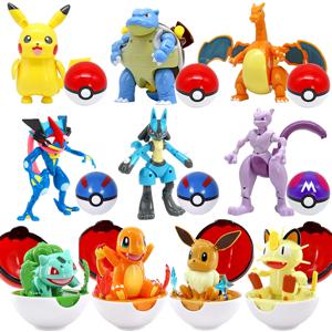 포켓몬 피규어 피카추 Charizard Greninja 정품 오리지널 변형 장난감 애니메이션 피규어 포켓 몬스터 Pokeball 모델 선물