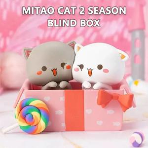 Mitao 고양이 2 시즌 행운의 고양이 블라인드 박스 귀여운 카와이 꿀 복숭아 고양이 미스터리 박스 장난감 애니메이션 피규어 인형 장식 홈 Derocation